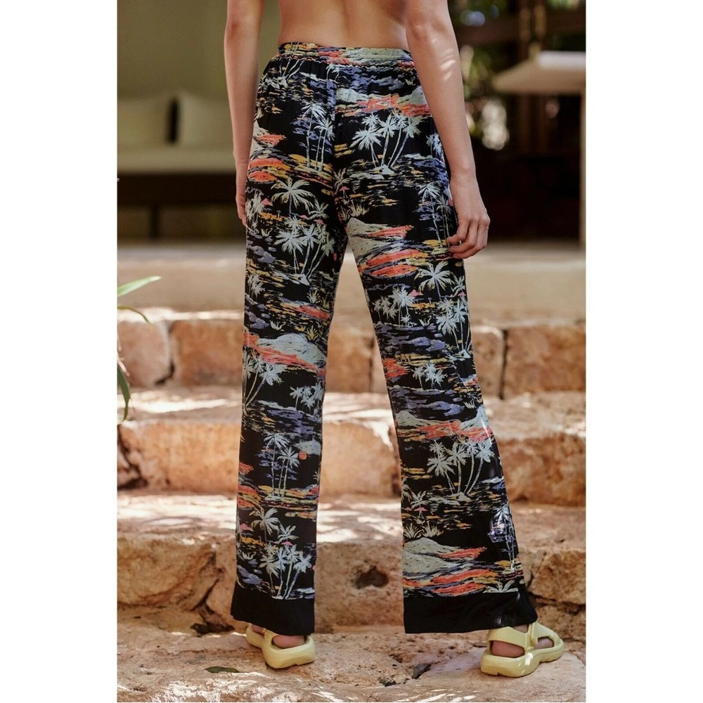 Free People Blue Lagoon Palm Tree Pants - Picture 6 of 6